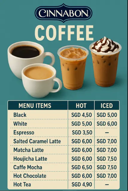 CINNABON CHILLATTAS MENU SINGAPORE
