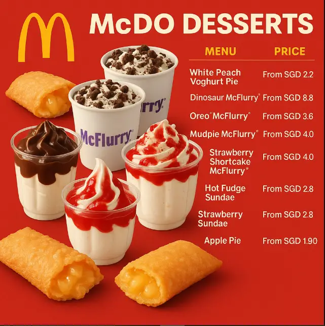 MCDO MENU DESSERTS MENU SINGPORE